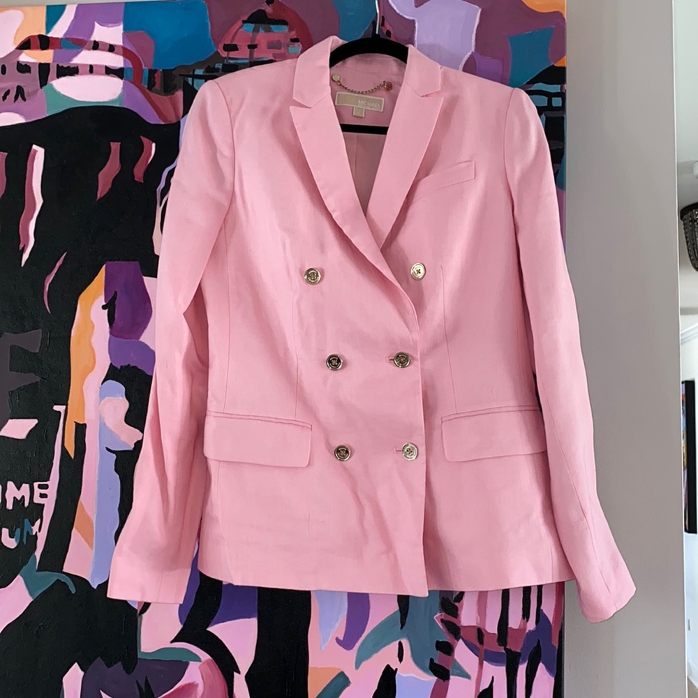 Michael Michael Kors Pink Linen Blazer- Size 6